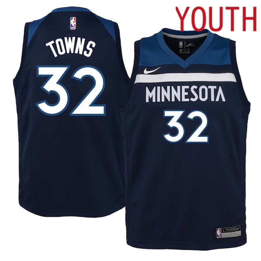 Youth Minnesota Timberwolves 32 Karl-Anthony Towns Nike Navy Swingman NBA Jersey